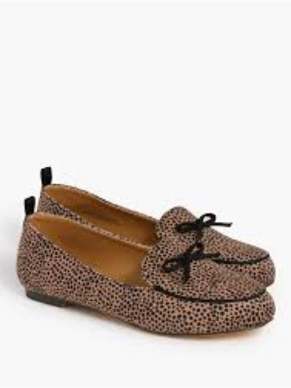 J. Crew Girls Leopard Print Loafers in Tan and Black - Picture 1 of 6